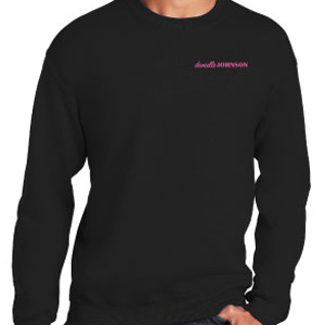 Black Crewneck With Pink Logo