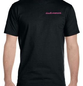 Black Short Sleeve With Pink Logo