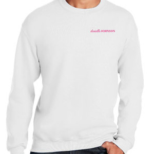 White Crewneck With Pink Logo