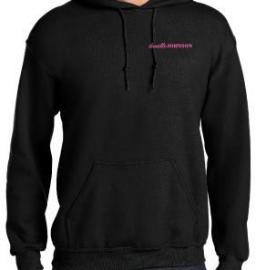 Black Hooded Sweatshirt With Pink Logo